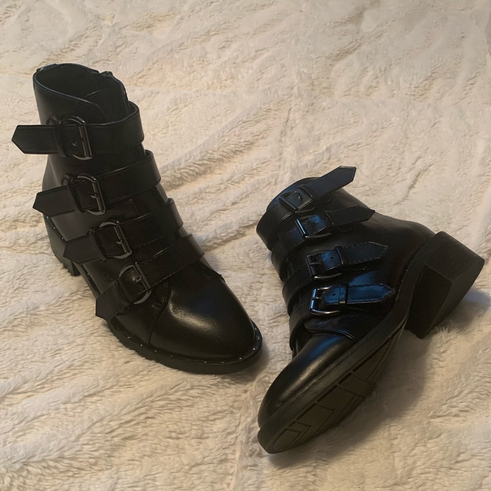 Black Buckle Booties